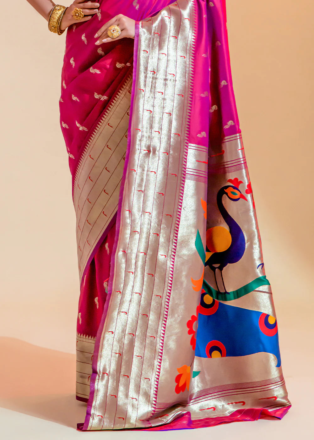 Blush Pink WOWEN Paithani Silk Saree