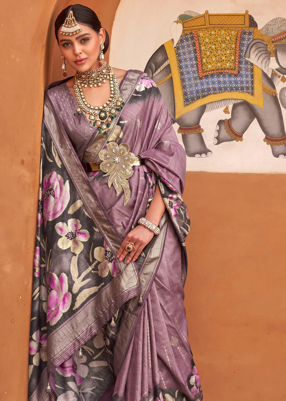 Lavender Soft Silk Saree