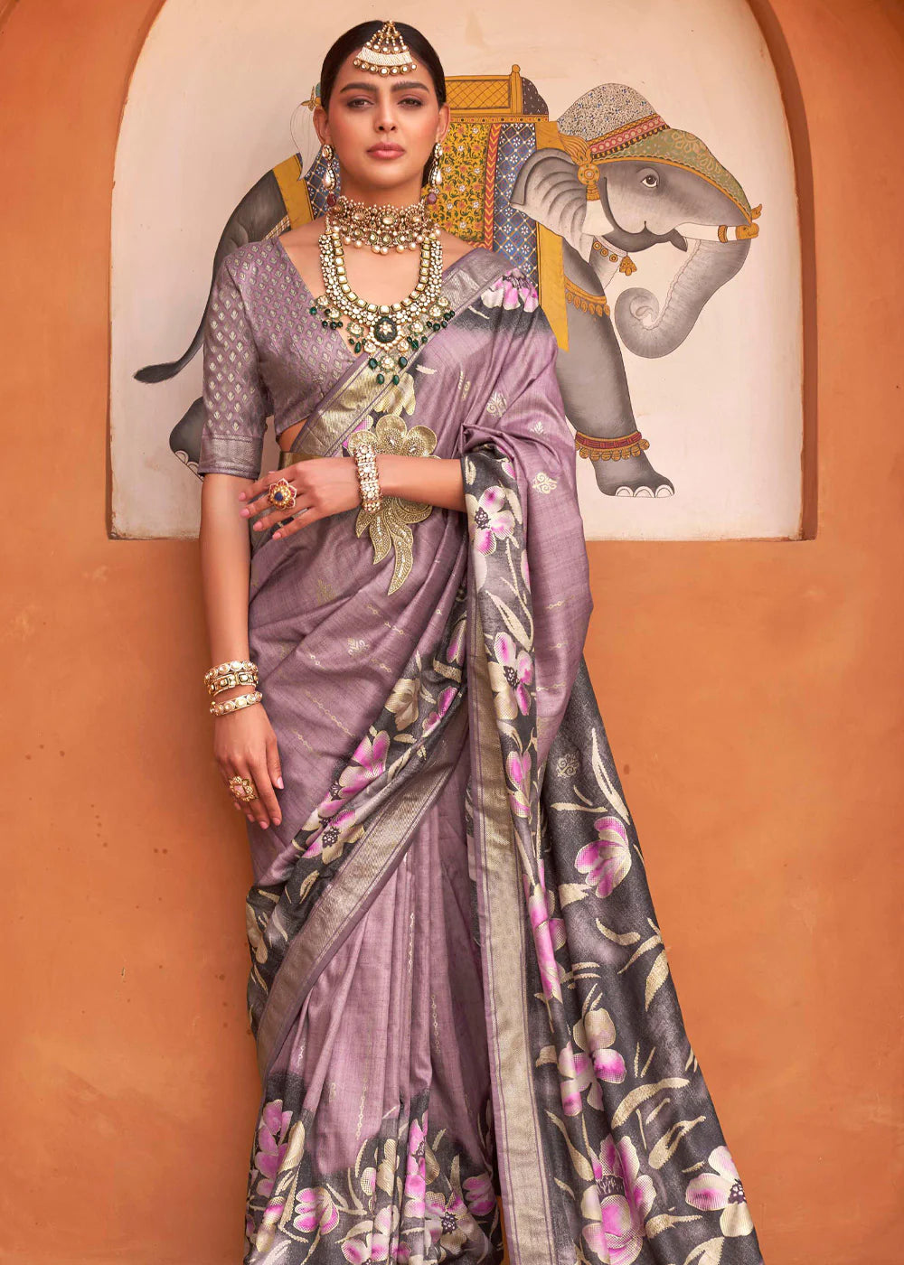 Lavender Soft Silk Saree