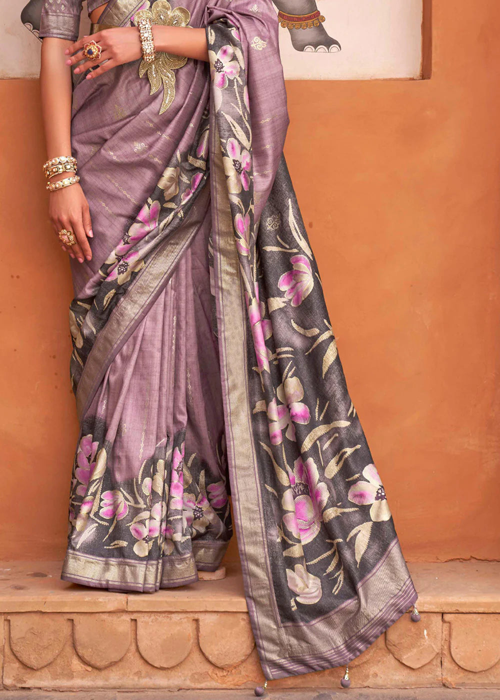 Lavender Soft Silk Saree