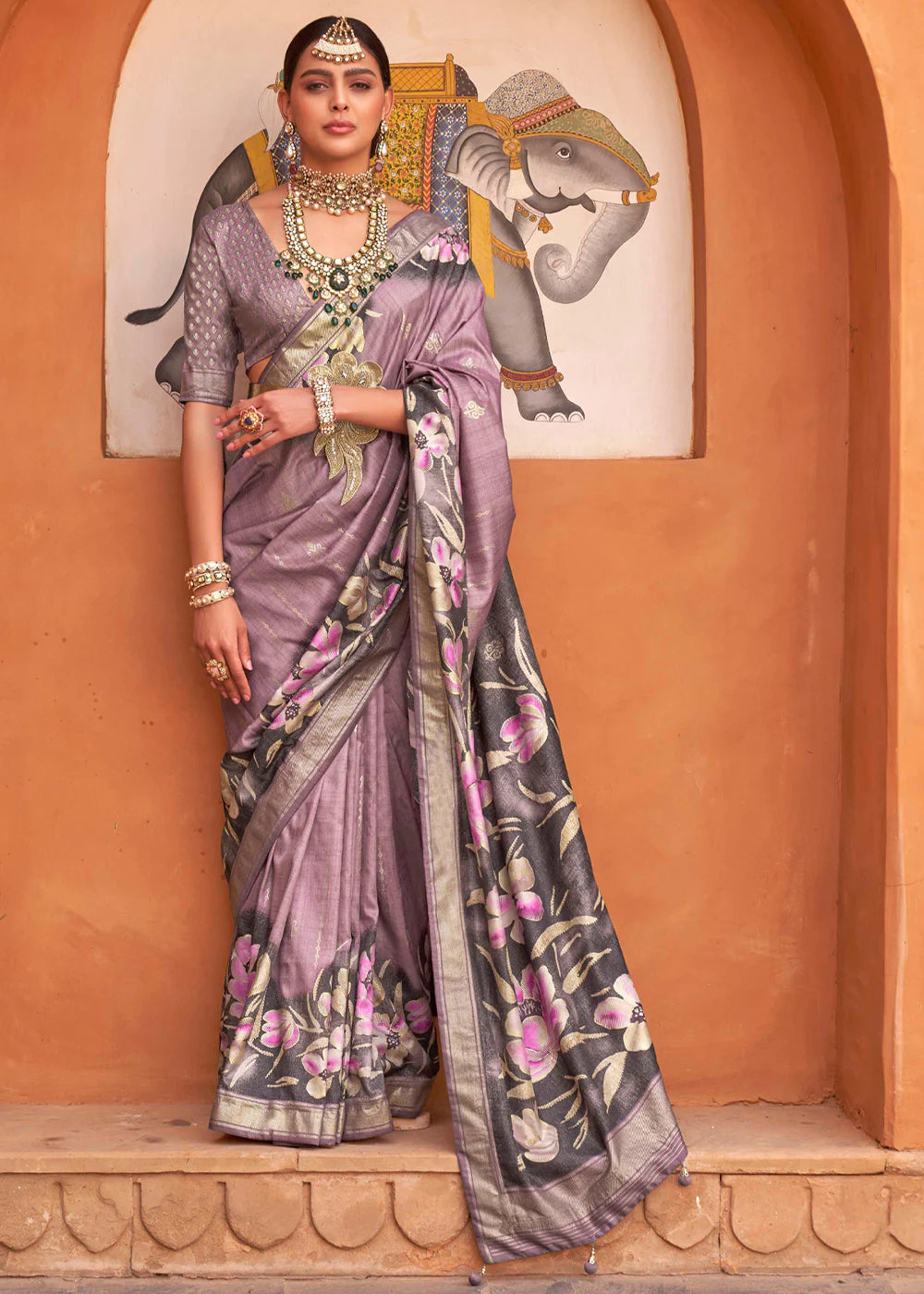 Lavender Soft Silk Saree