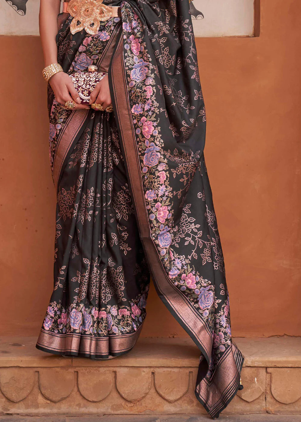 MIDNIGHT BLACK Soft Silk Saree