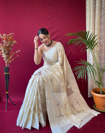 bige Linen Saree