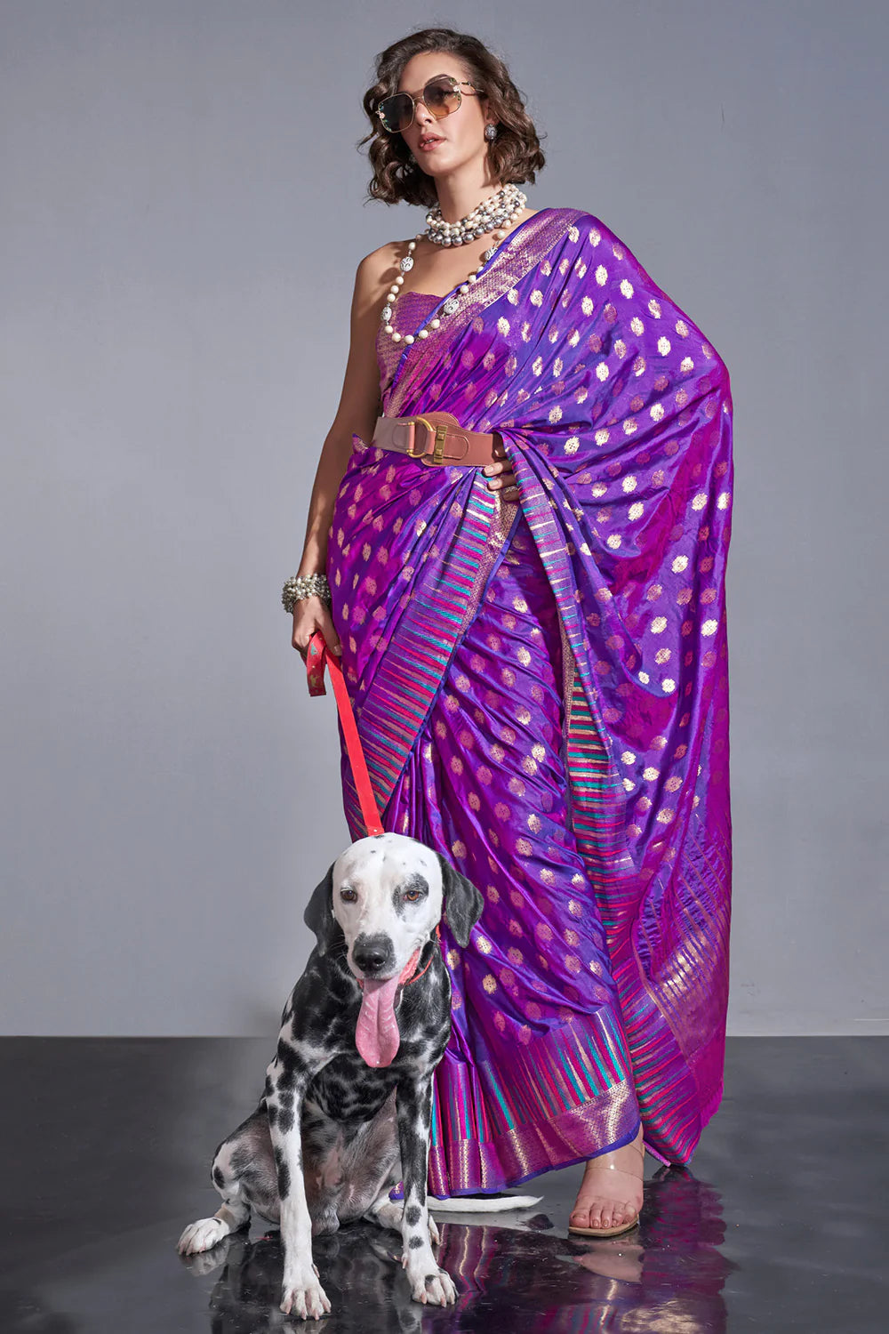 BYZANTIUM PURPLE HANDLOOM WOVEN SILK SAREE