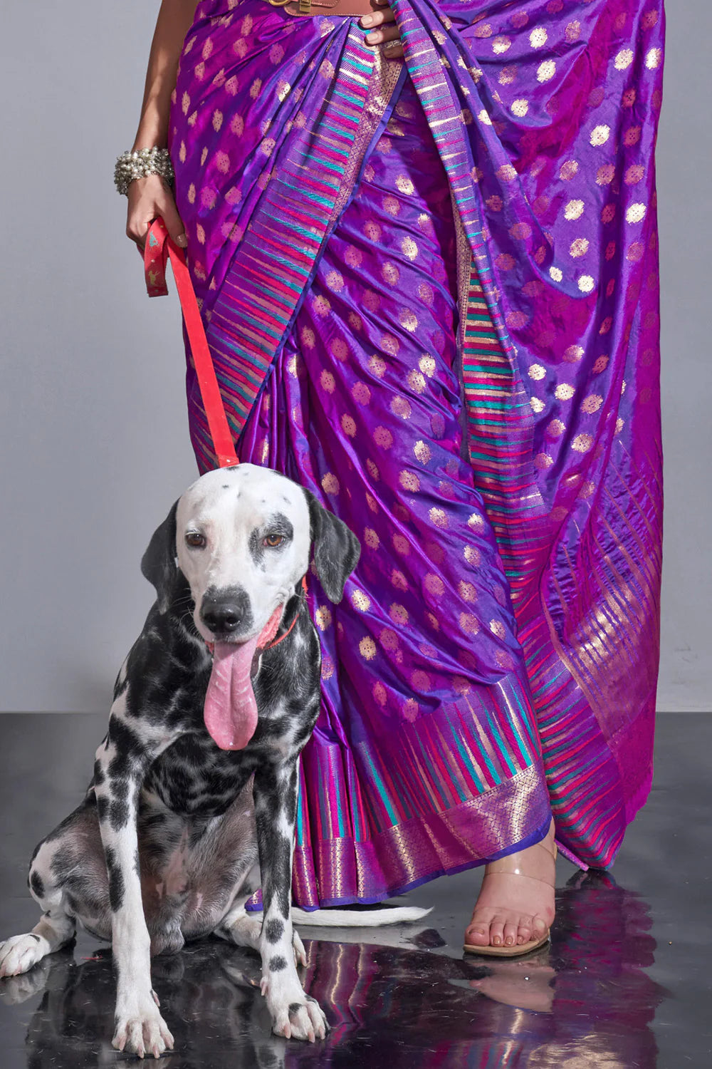 BYZANTIUM PURPLE HANDLOOM WOVEN SILK SAREE