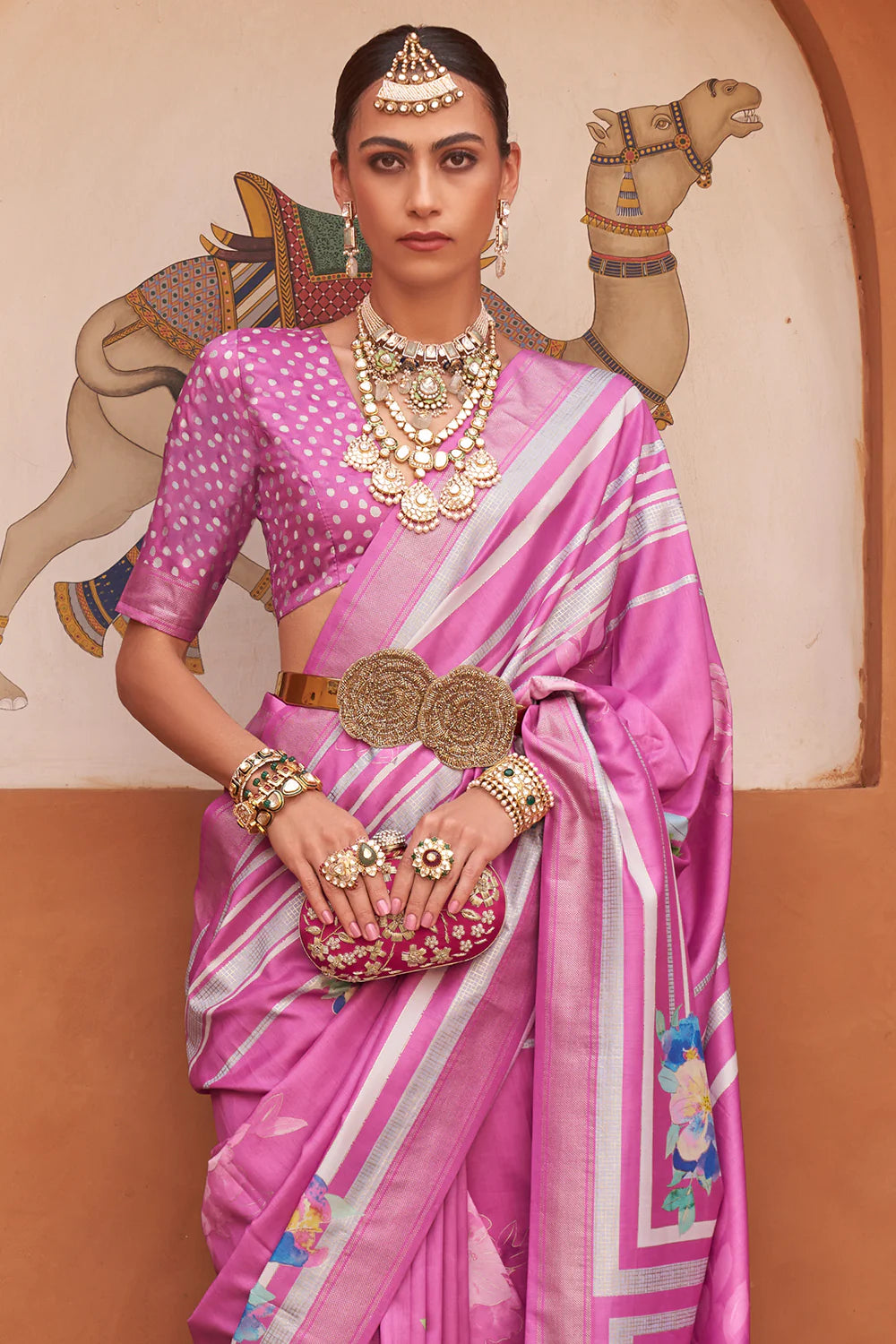 SHADES OF PINK Soft Silk Saree