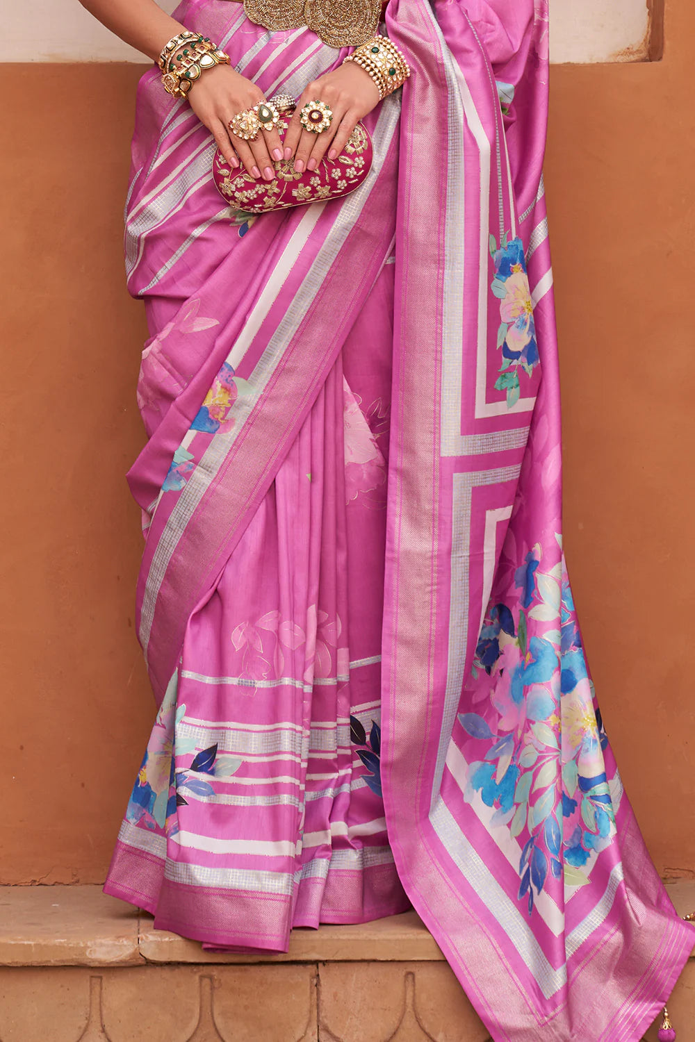 SHADES OF PINK Soft Silk Saree