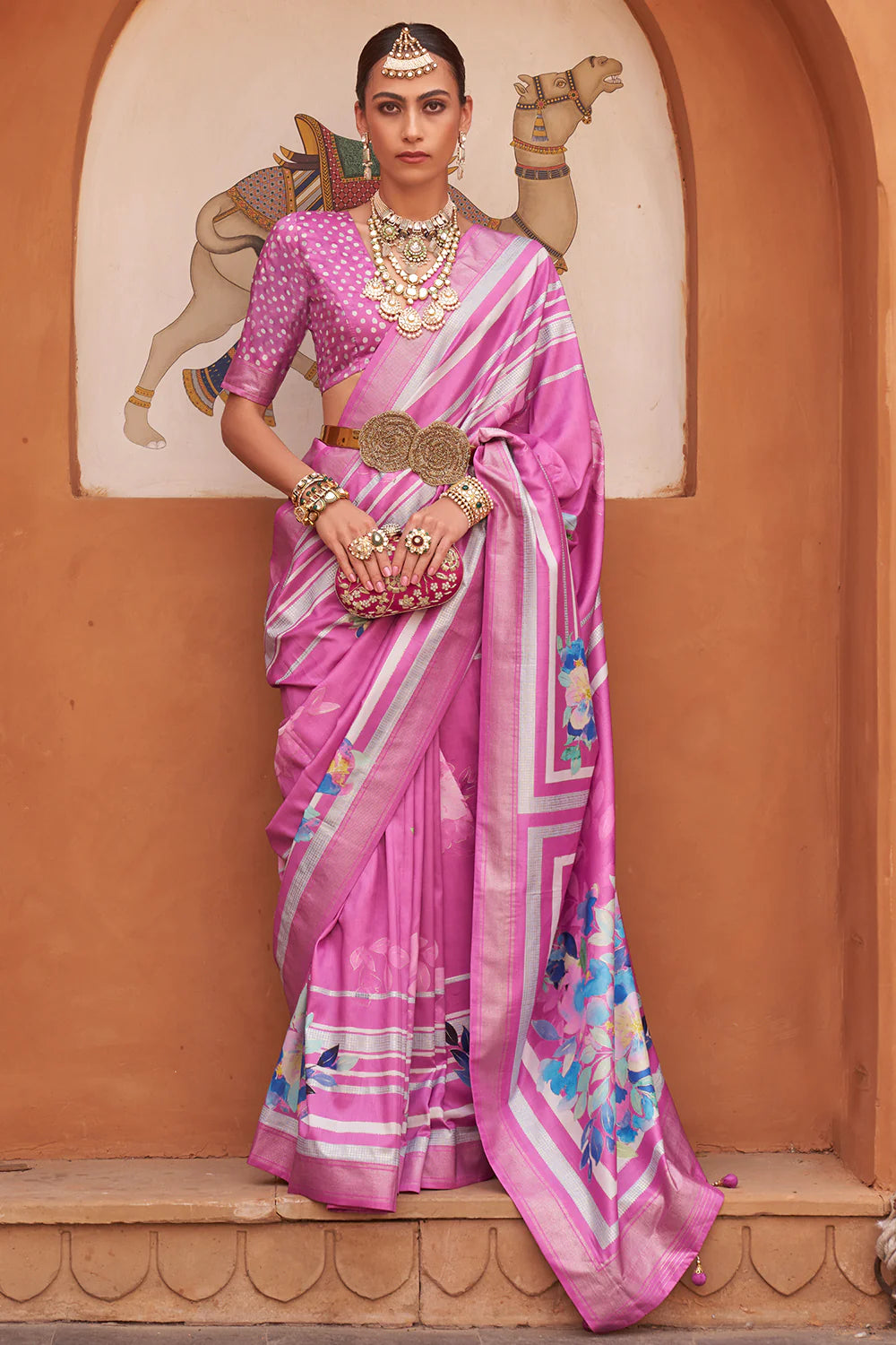 SHADES OF PINK Soft Silk Saree