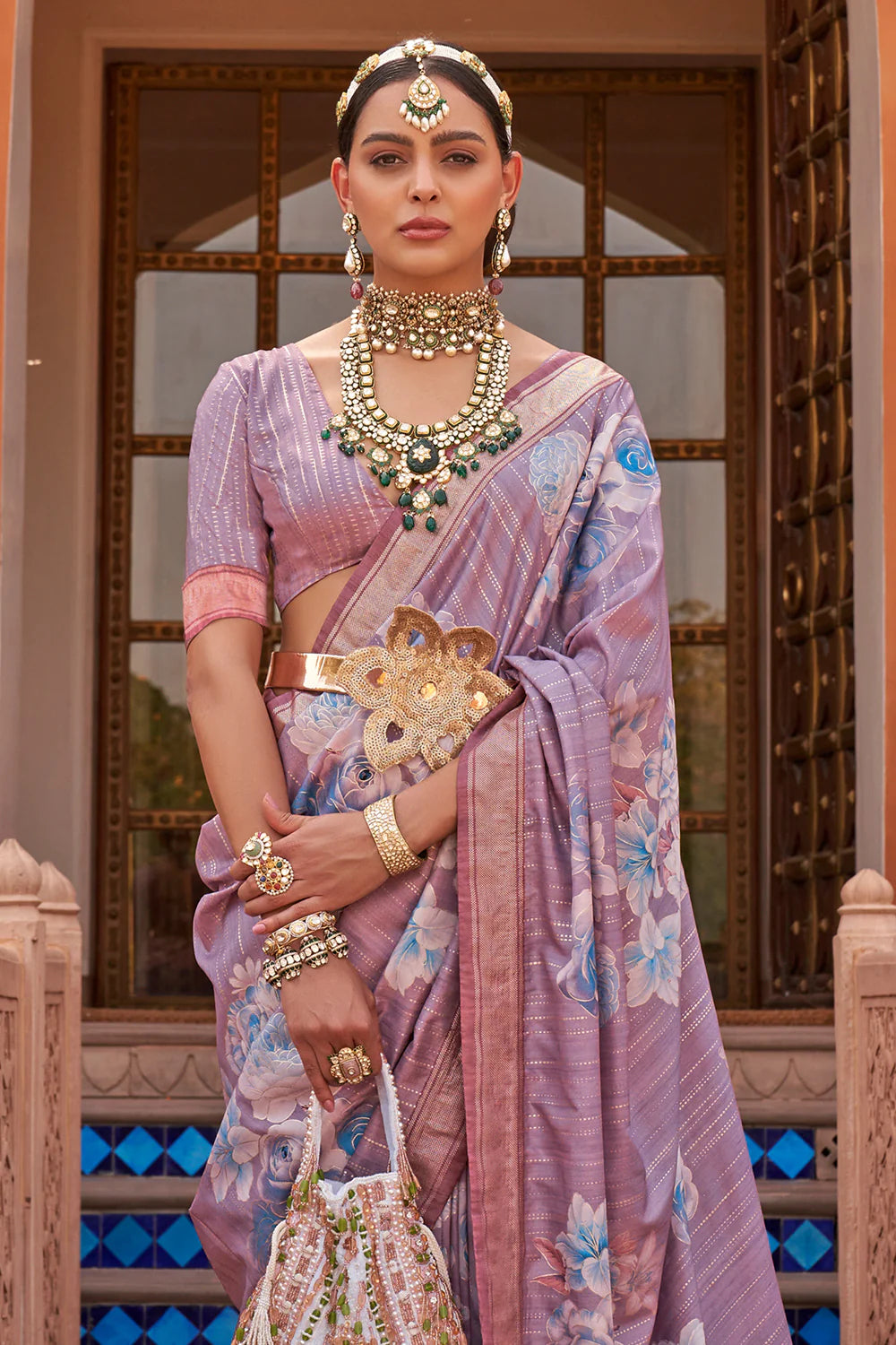 METALLIC LAVENDER Soft Silk Saree