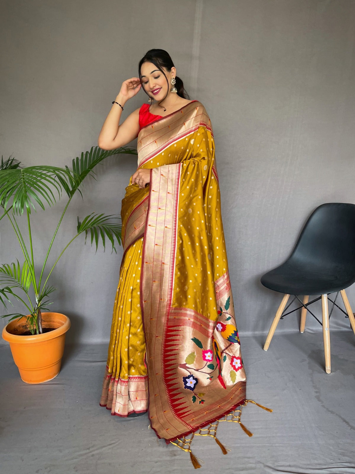 YELLOW Paithani Silk Saree