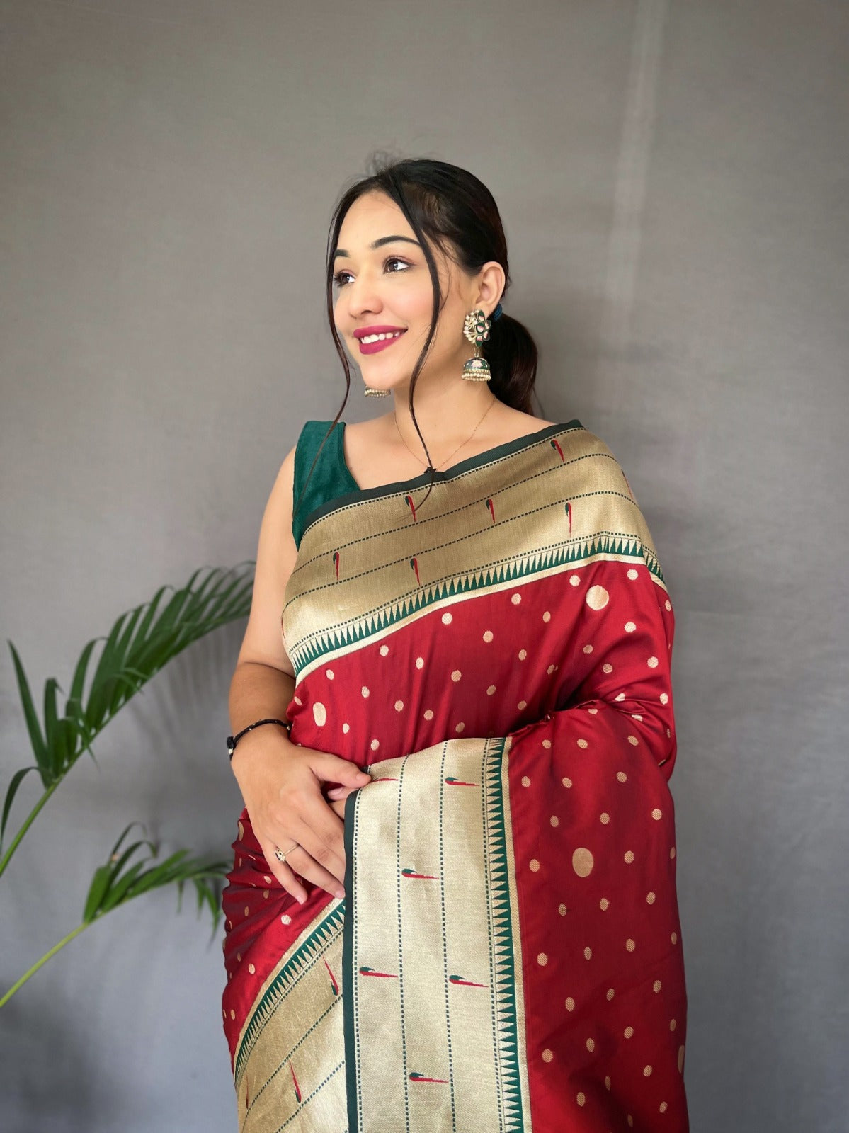 RED Paithani Silk Saree