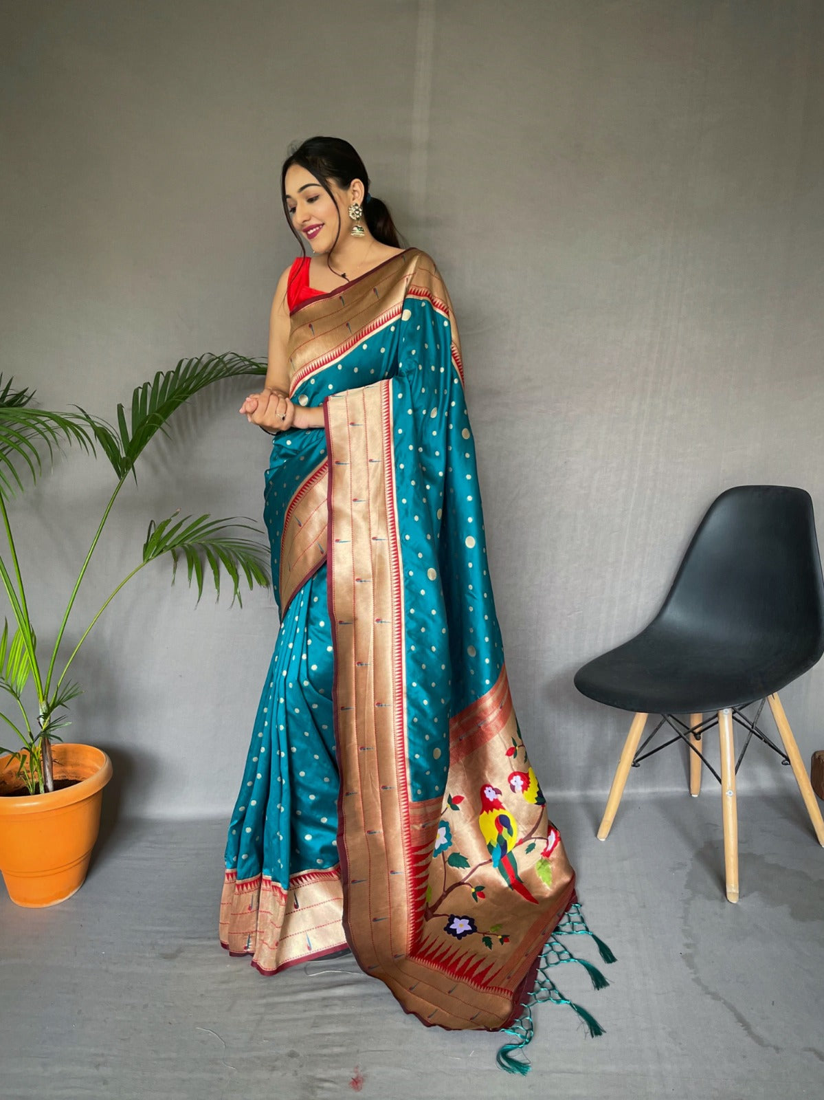 BLUE Paithani Silk Saree