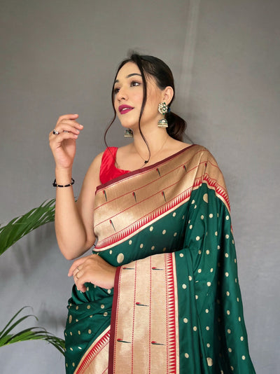 GREEN Paithani Silk Saree
