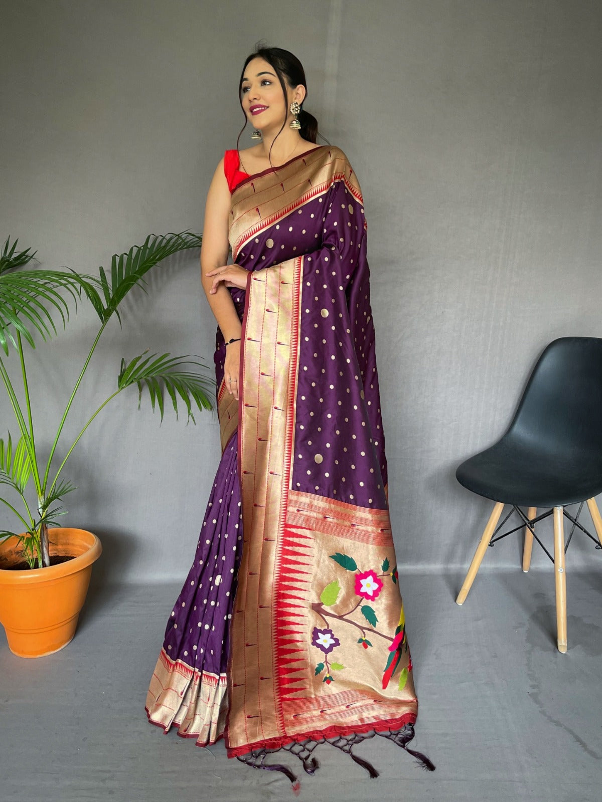 PURPLE Paithani Silk Saree