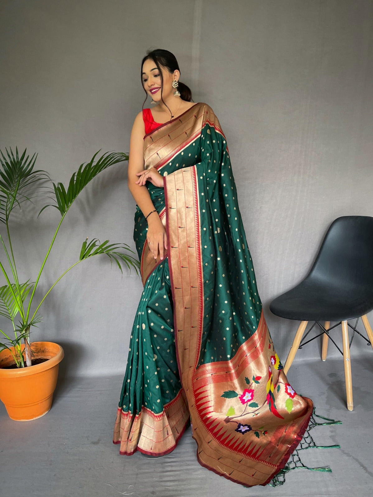 GREEN Paithani Silk Saree