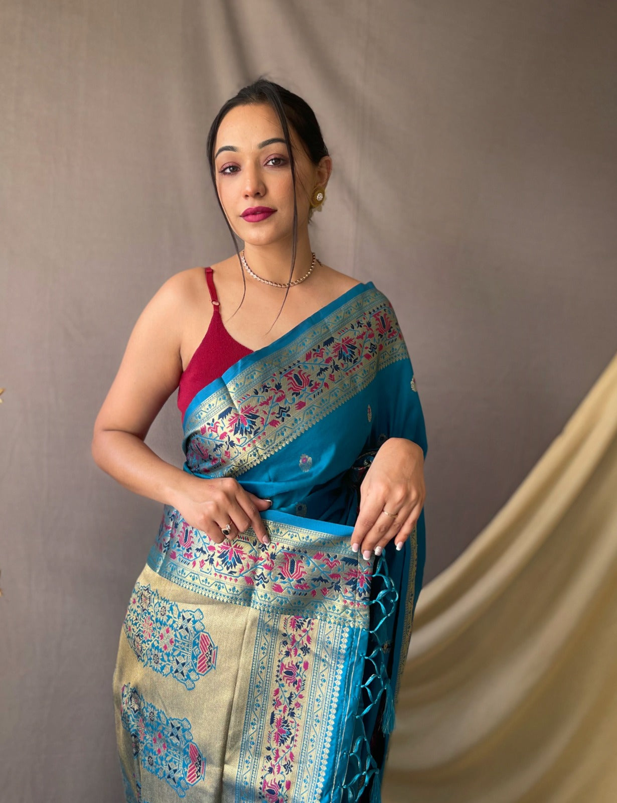 LIGHT BLUE Paithani Saree