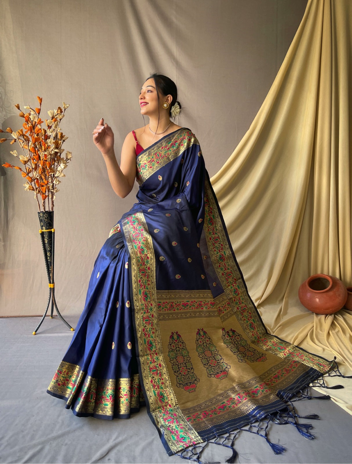 ROYAL BLUE Paithani Saree