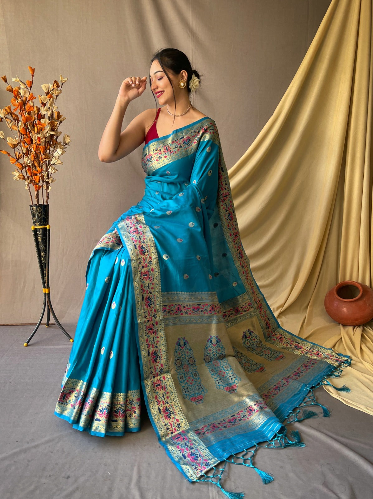 LIGHT BLUE Paithani Saree