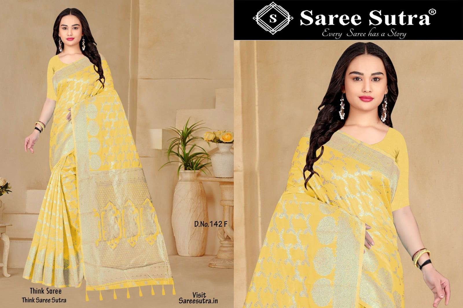 CANARY YELLOW SILK WITH ZARI WEAVING SAREE