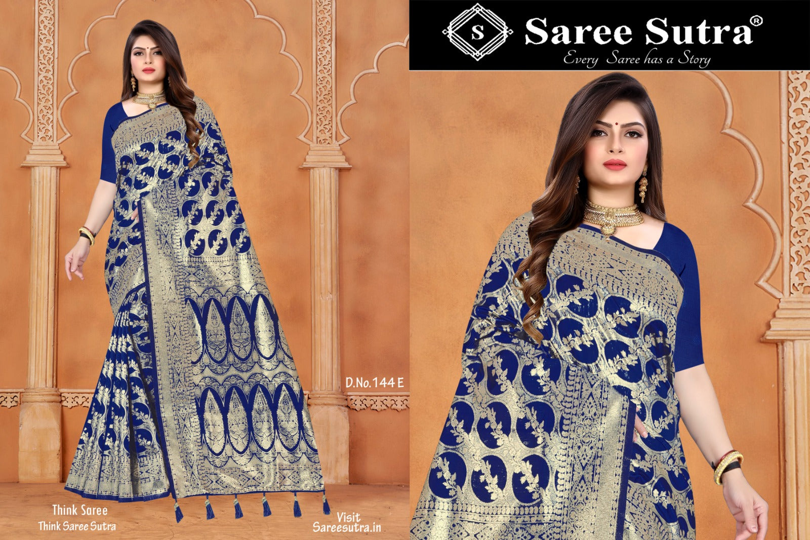 MID NIGHT BLUE SILK WITH ZARI WEAVING SAREE