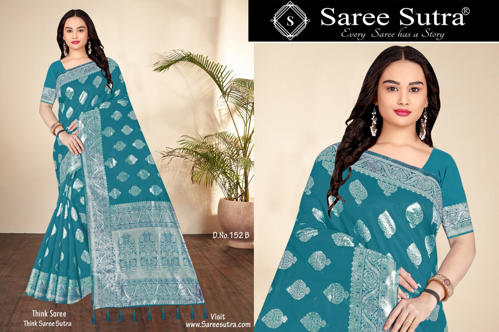 FROST BLUE BANARASI SILK WITH SILVER ZARI SAREE