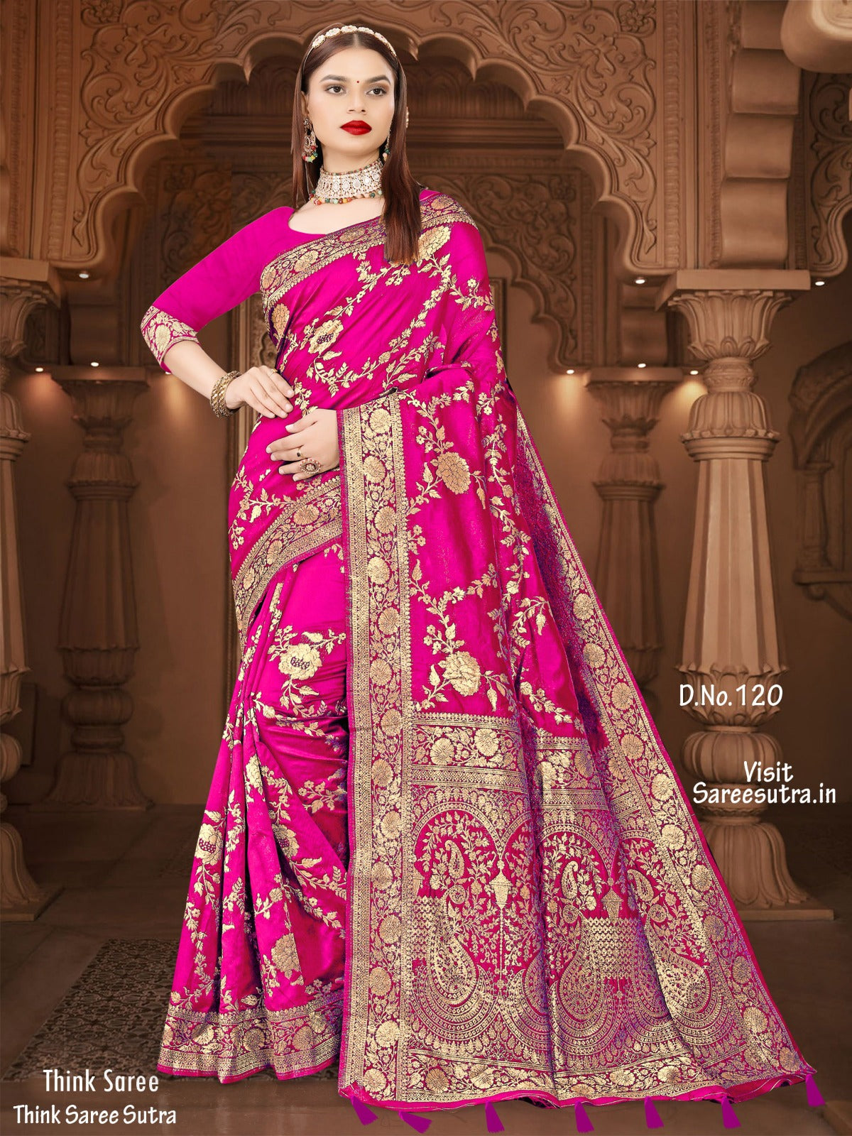 RANI PINK BANARASI SILK WITH ZARI WEAVING SAREE