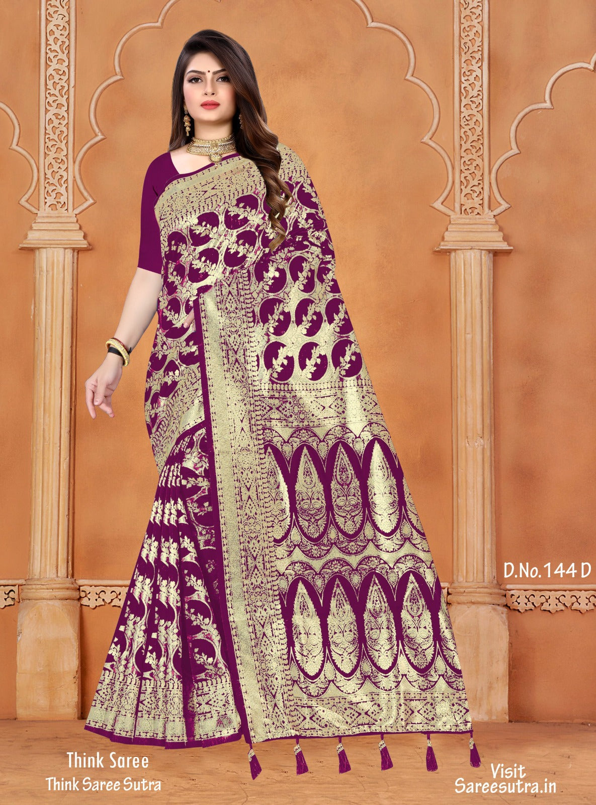 JASMINE PURPLE SILK WITH ZARI WEAVING SAREE