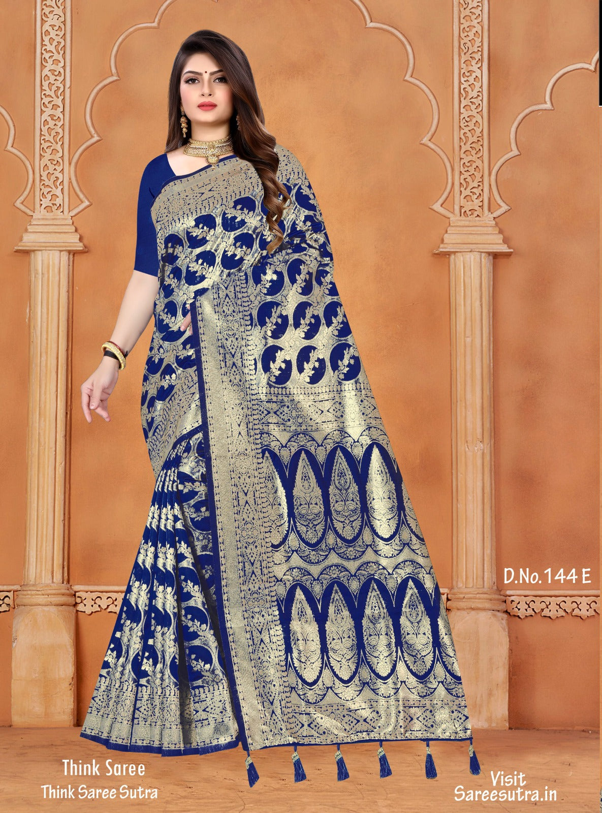 MID NIGHT BLUE SILK WITH ZARI WEAVING SAREE