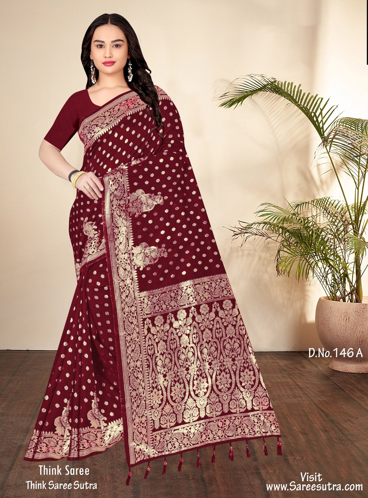 SIENNA BROWN BANARASI SILK WITH ZARI WEAVING SAREE