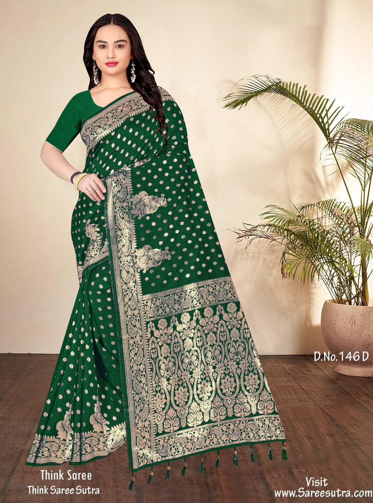 SLIME GREEN BANARASI SILK WITH ZARI WEAVING SAREE