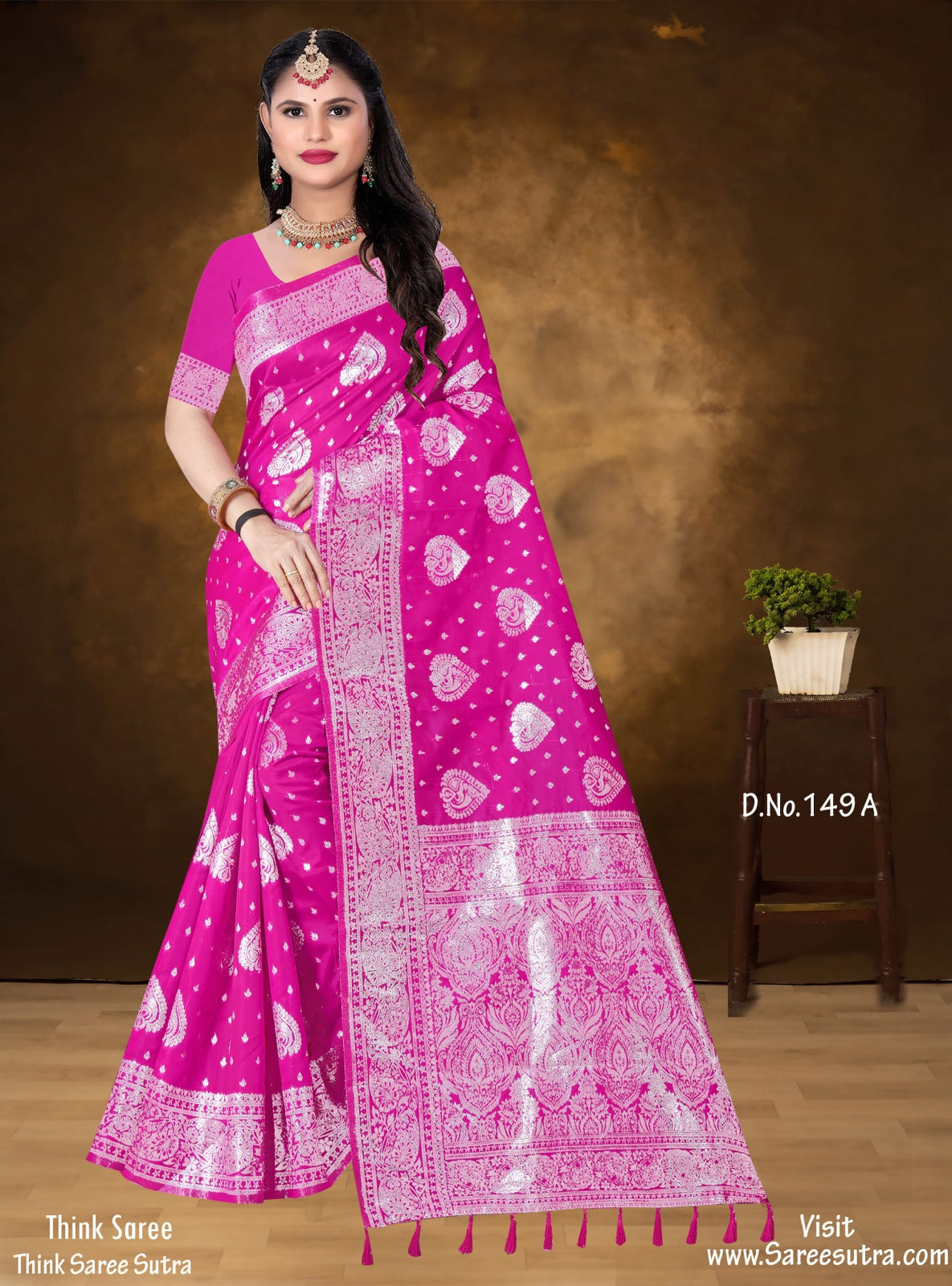 SHADES OF PINK BANARASI SILK WITH ZARI WEAVING SAREE