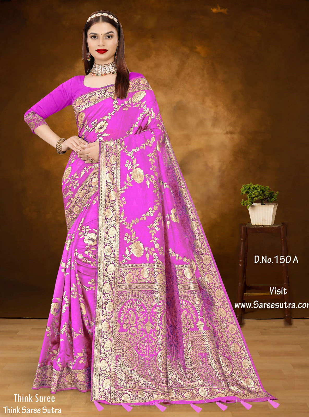 LAVENDER BANARASI SILK WITH ZARI WEAVING SAREE