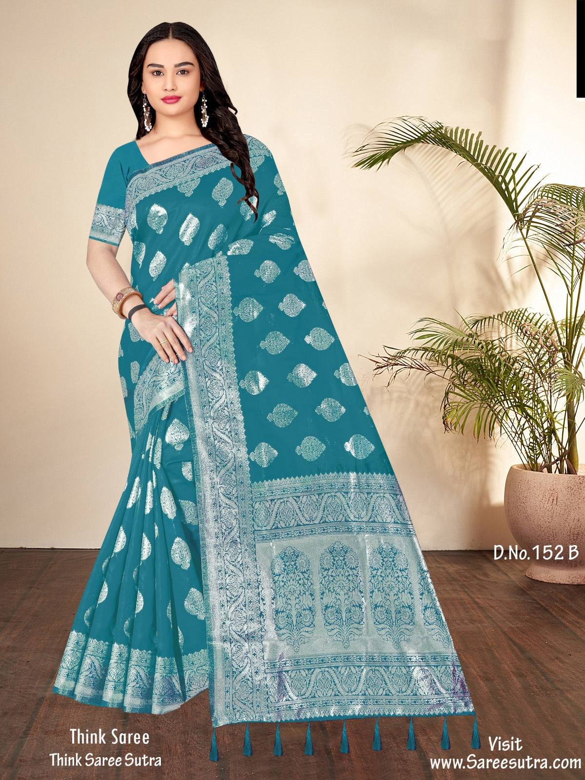 FROST BLUE BANARASI SILK WITH SILVER ZARI SAREE