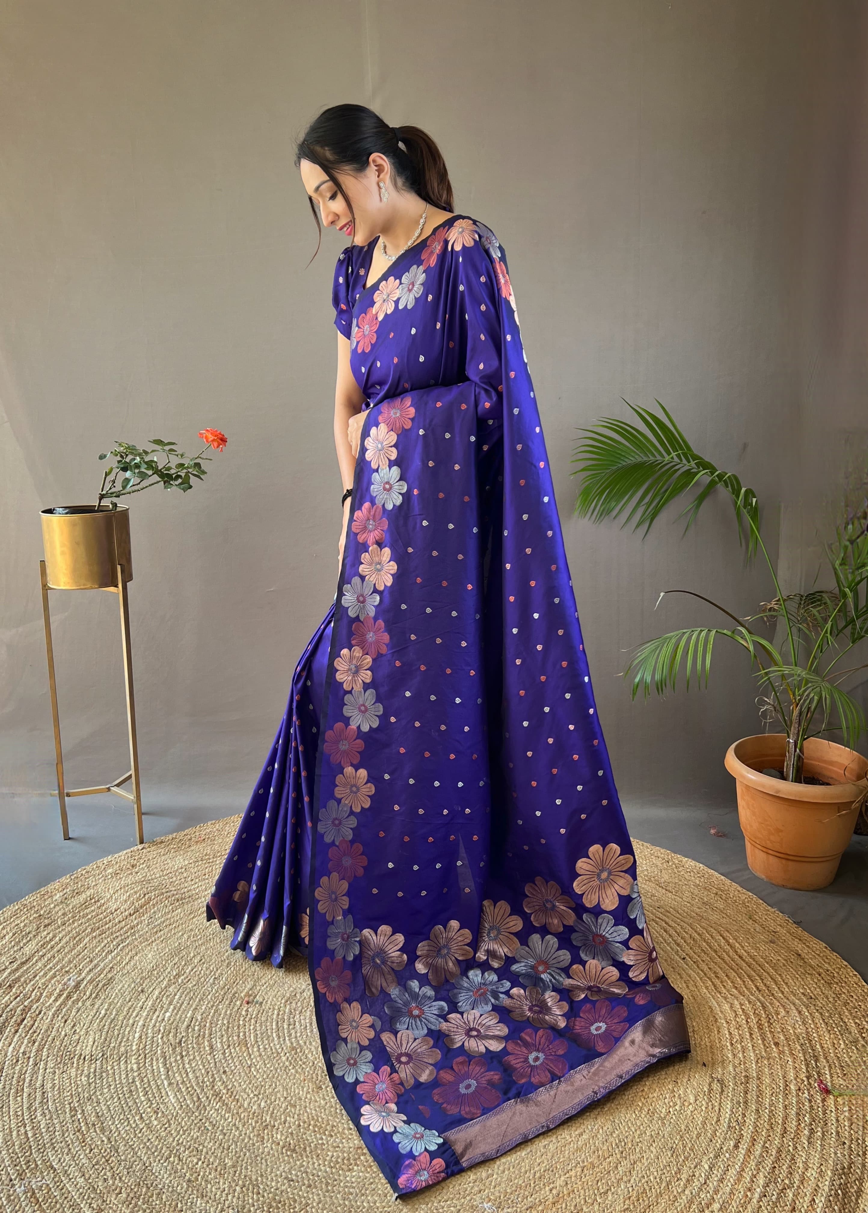 ADMIRAL BLUE WOVEN BANARASI SILK SAREE