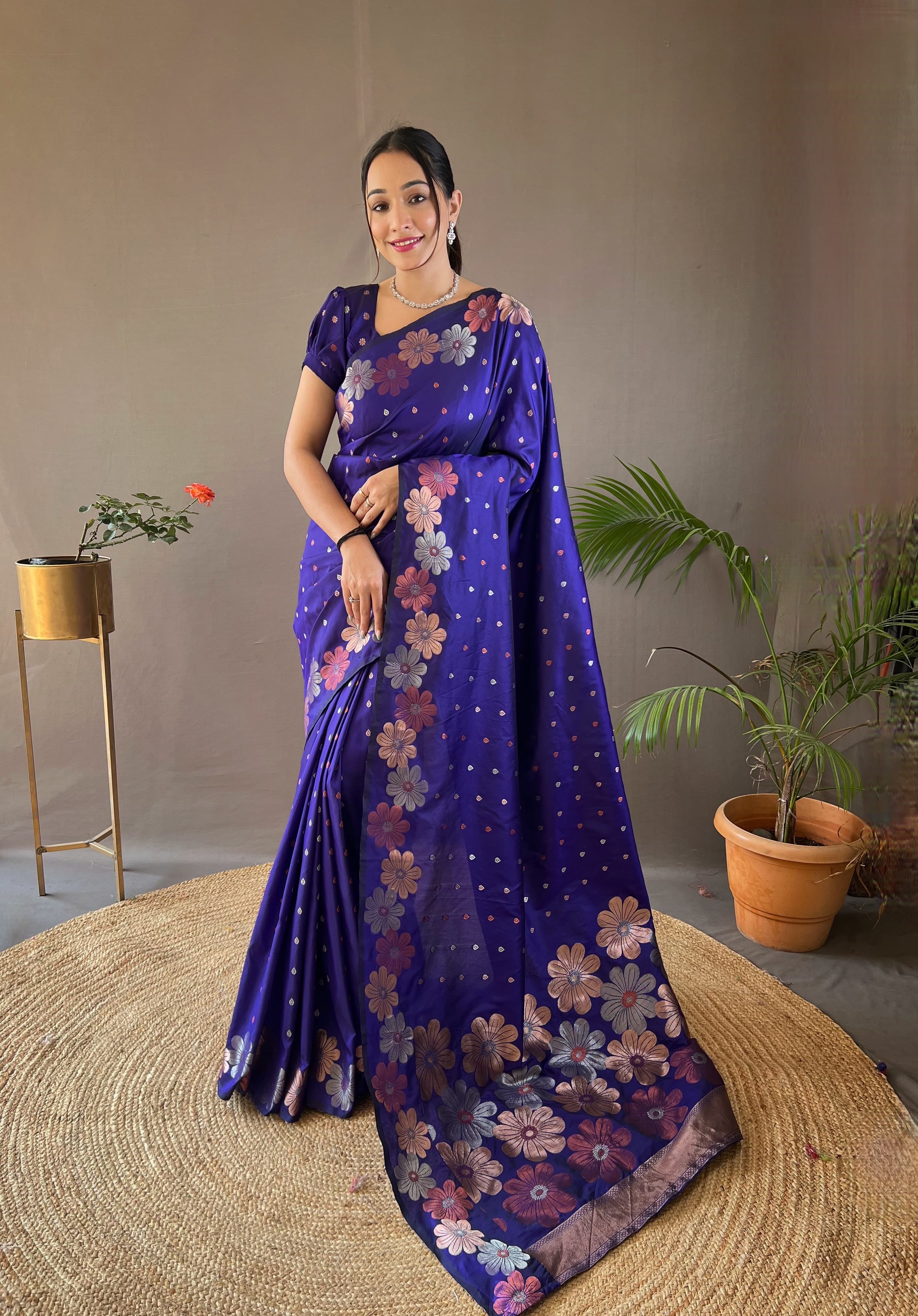 ADMIRAL BLUE WOVEN BANARASI SILK SAREE