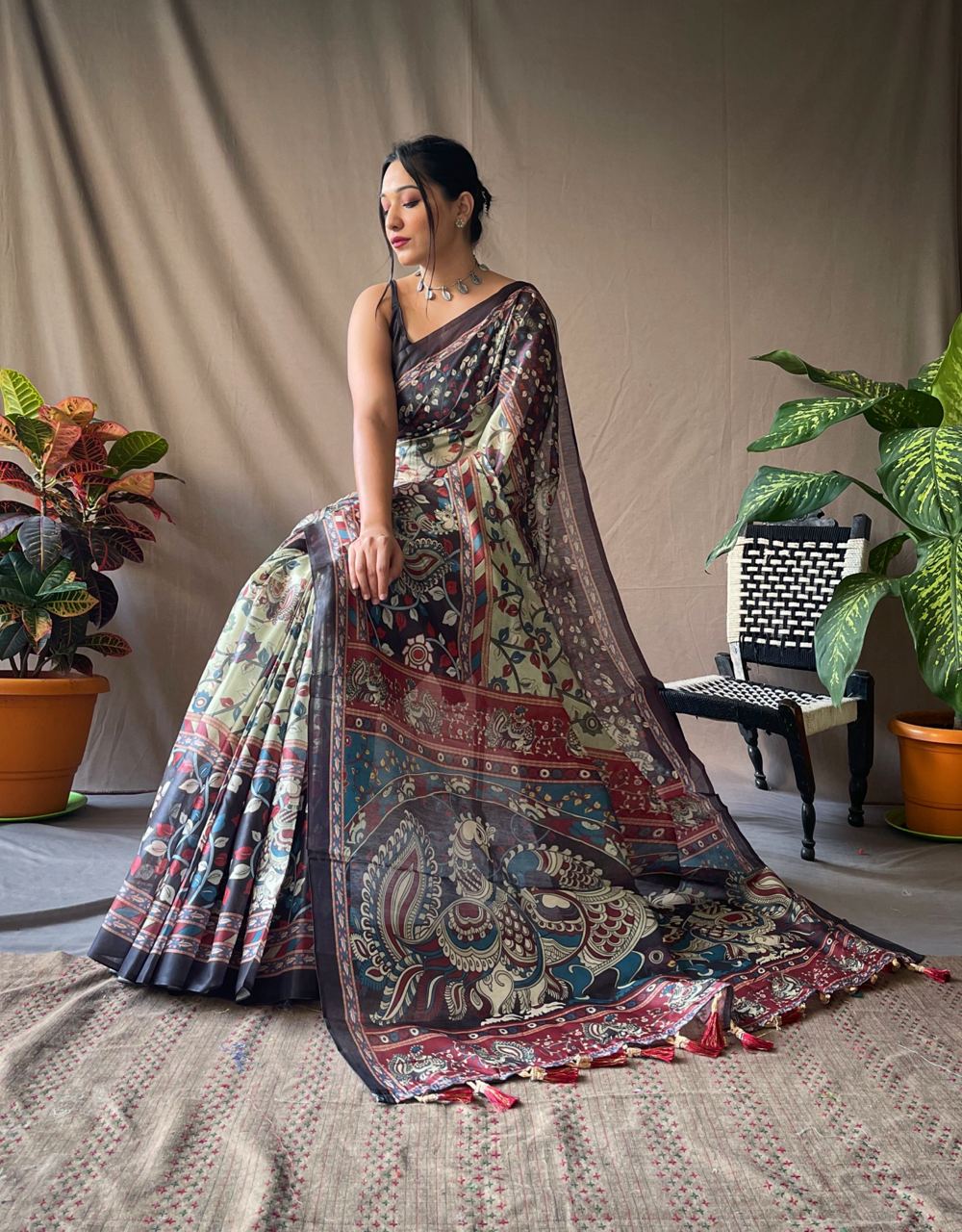 Green Emerald Enchantment Enigmatic Kalamkari Tale