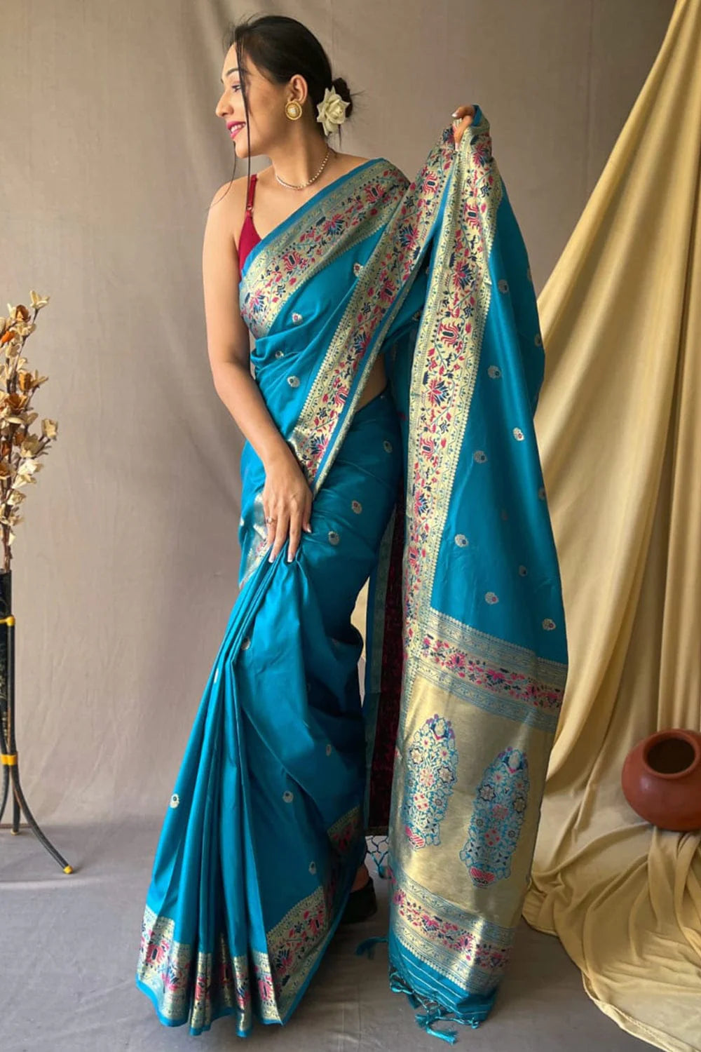 LIGHT BLUE Paithani Saree