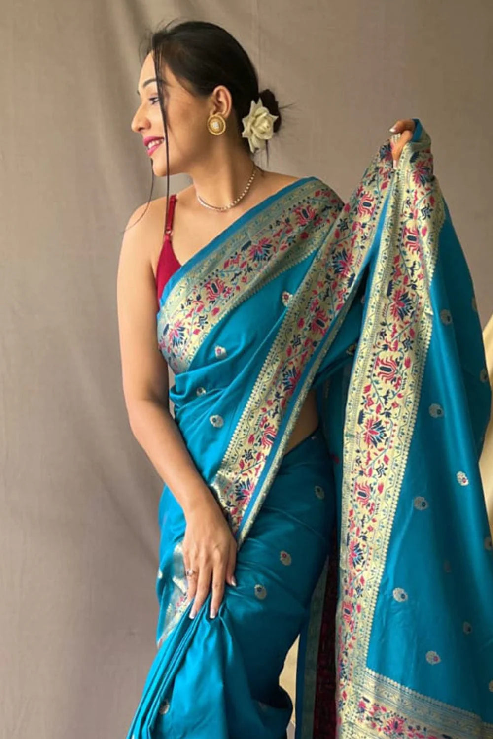 LIGHT BLUE Paithani Saree