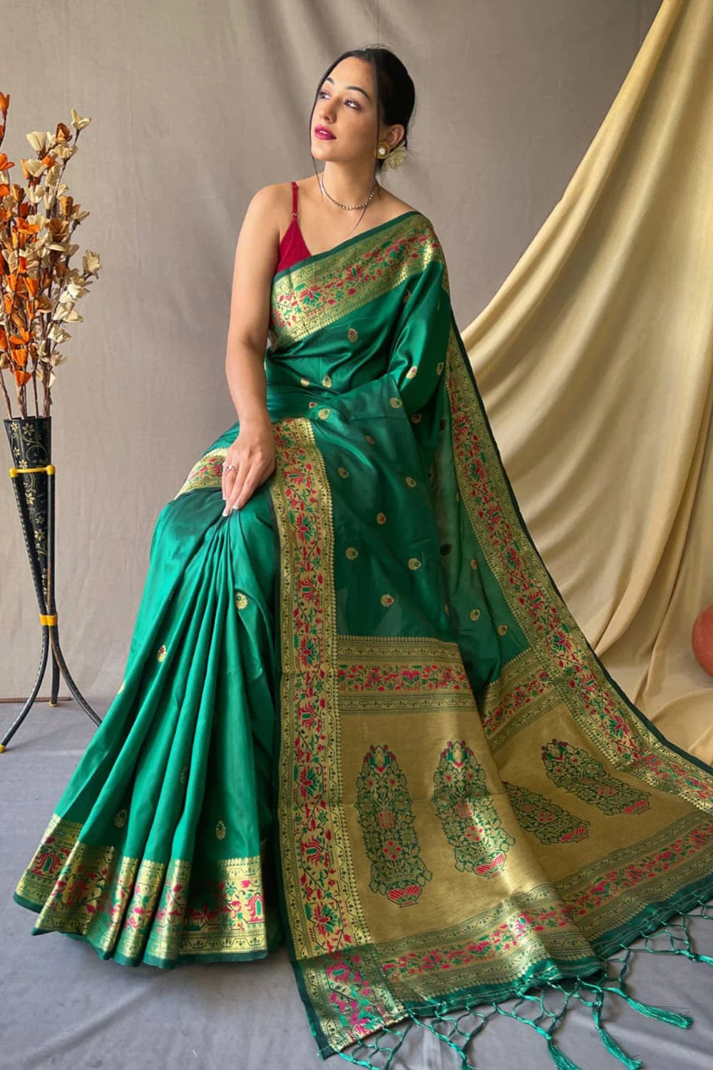 GREEN Paithani Saree