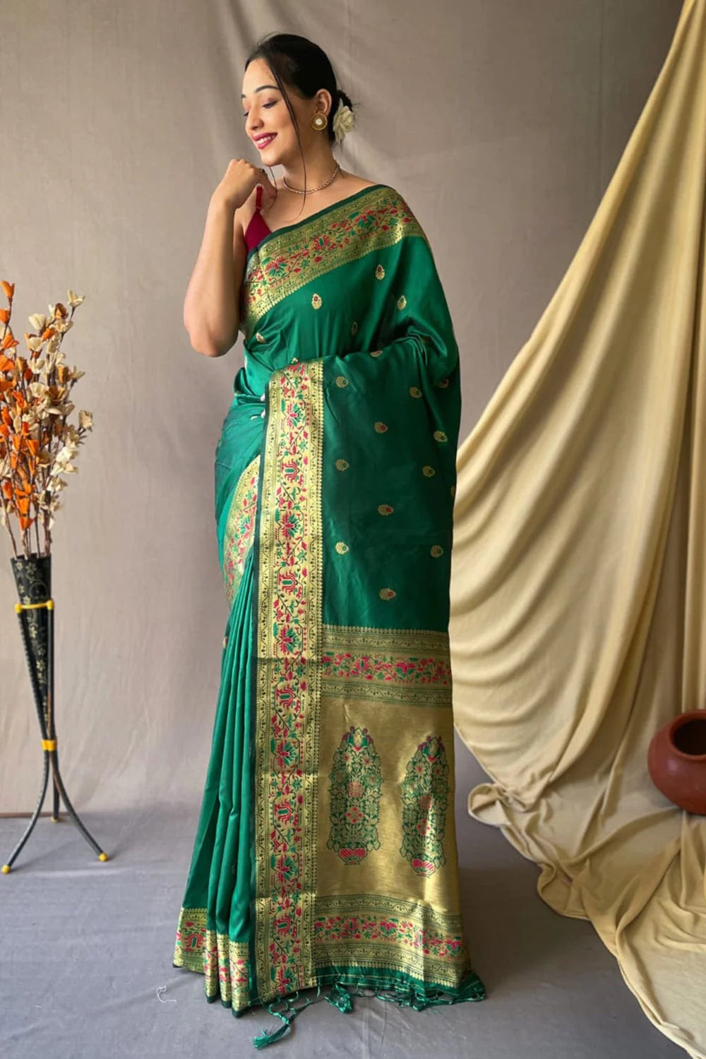 GREEN Paithani Saree