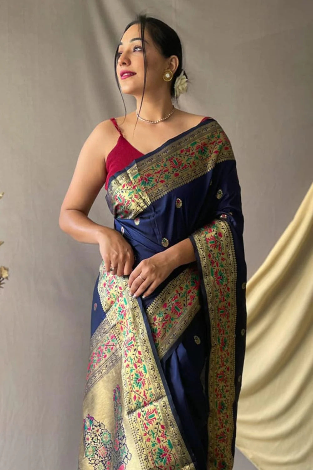 ROYAL BLUE Paithani Saree