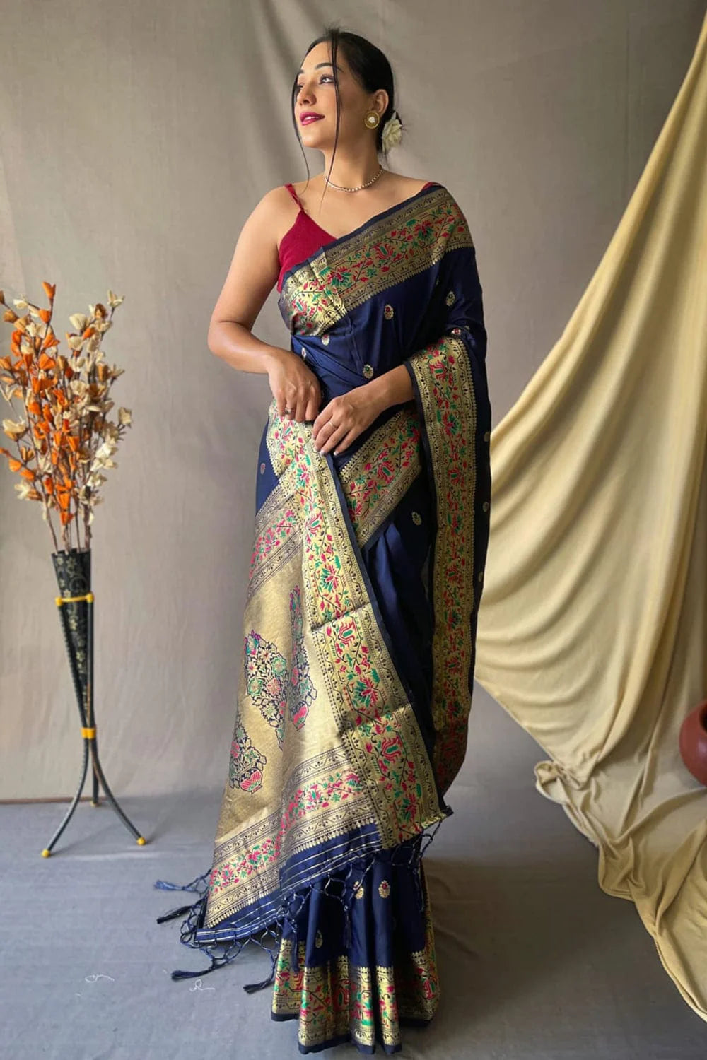 ROYAL BLUE Paithani Saree