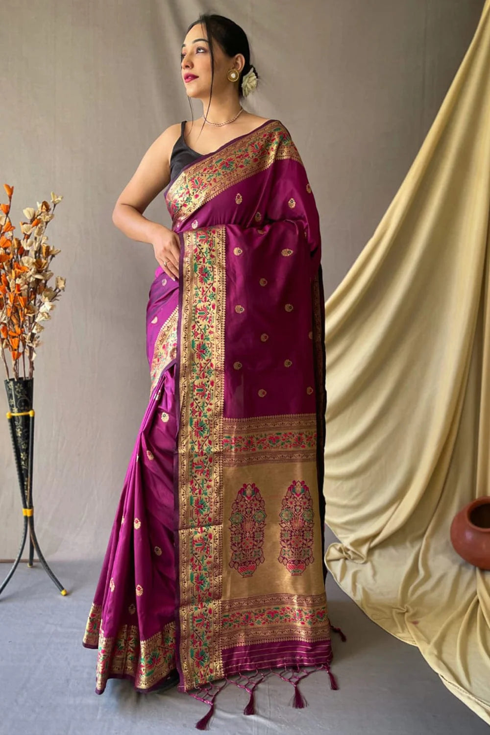 PURPLE Paithani Saree