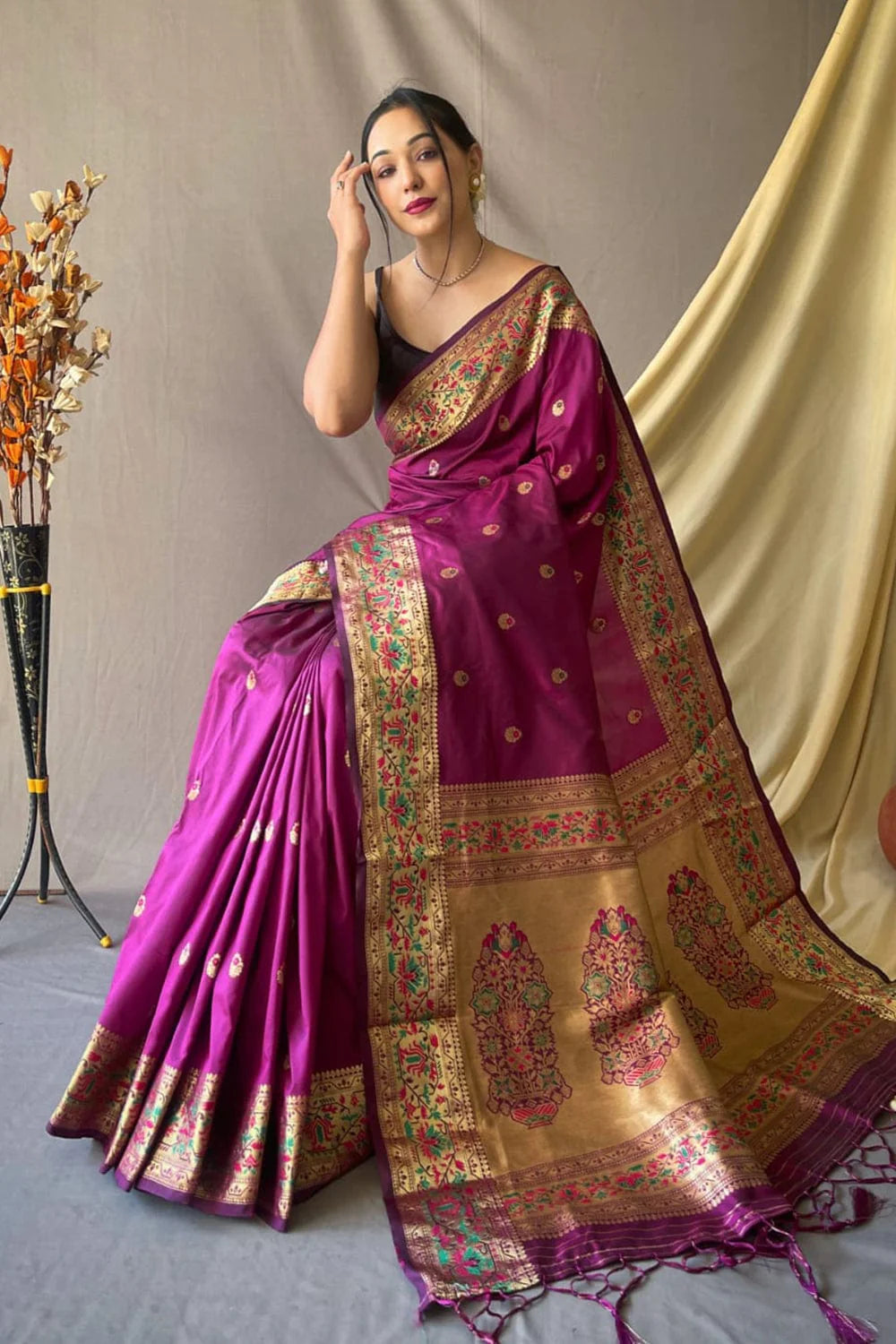 PURPLE Paithani Saree