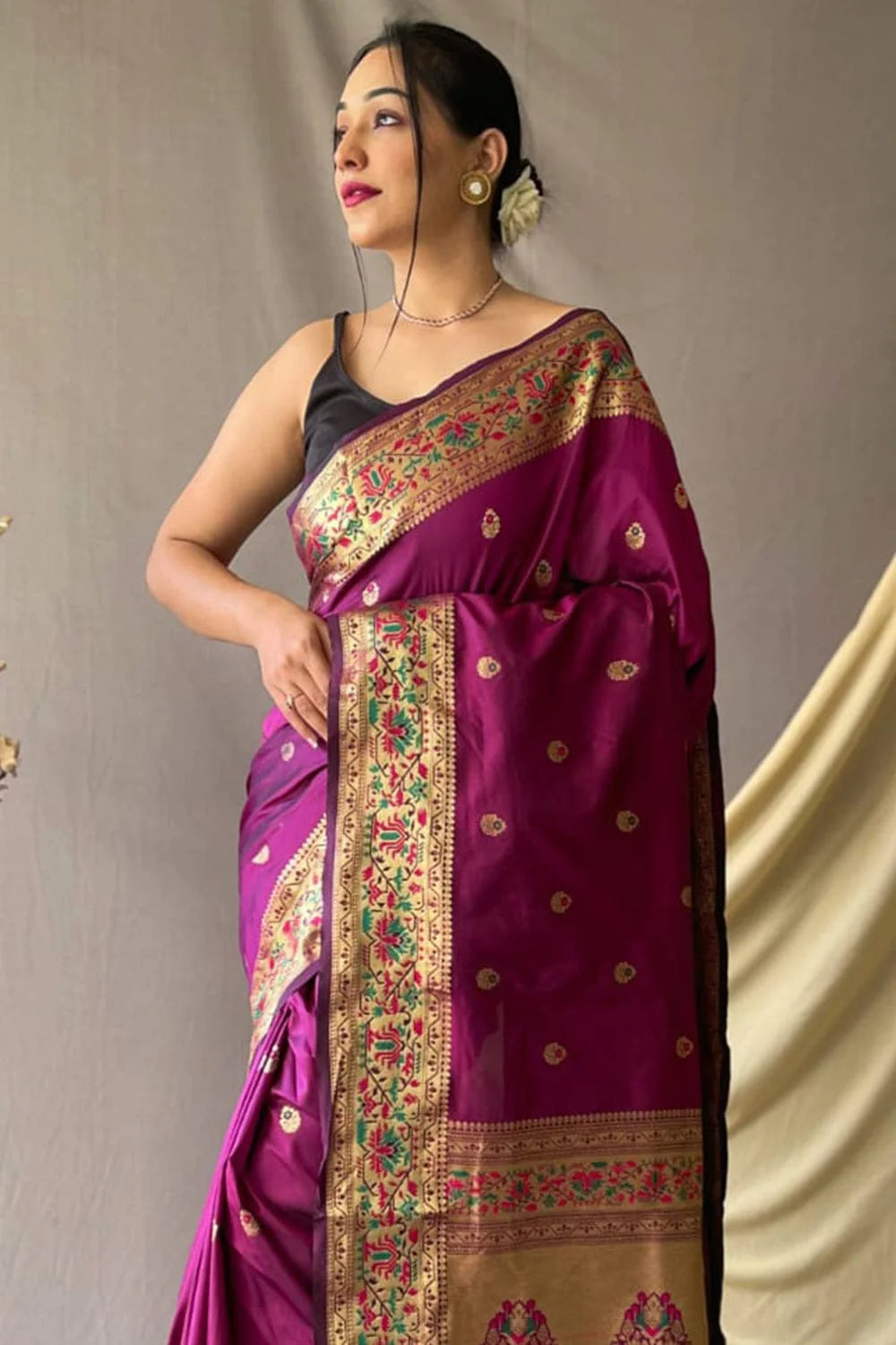 PURPLE Paithani Saree