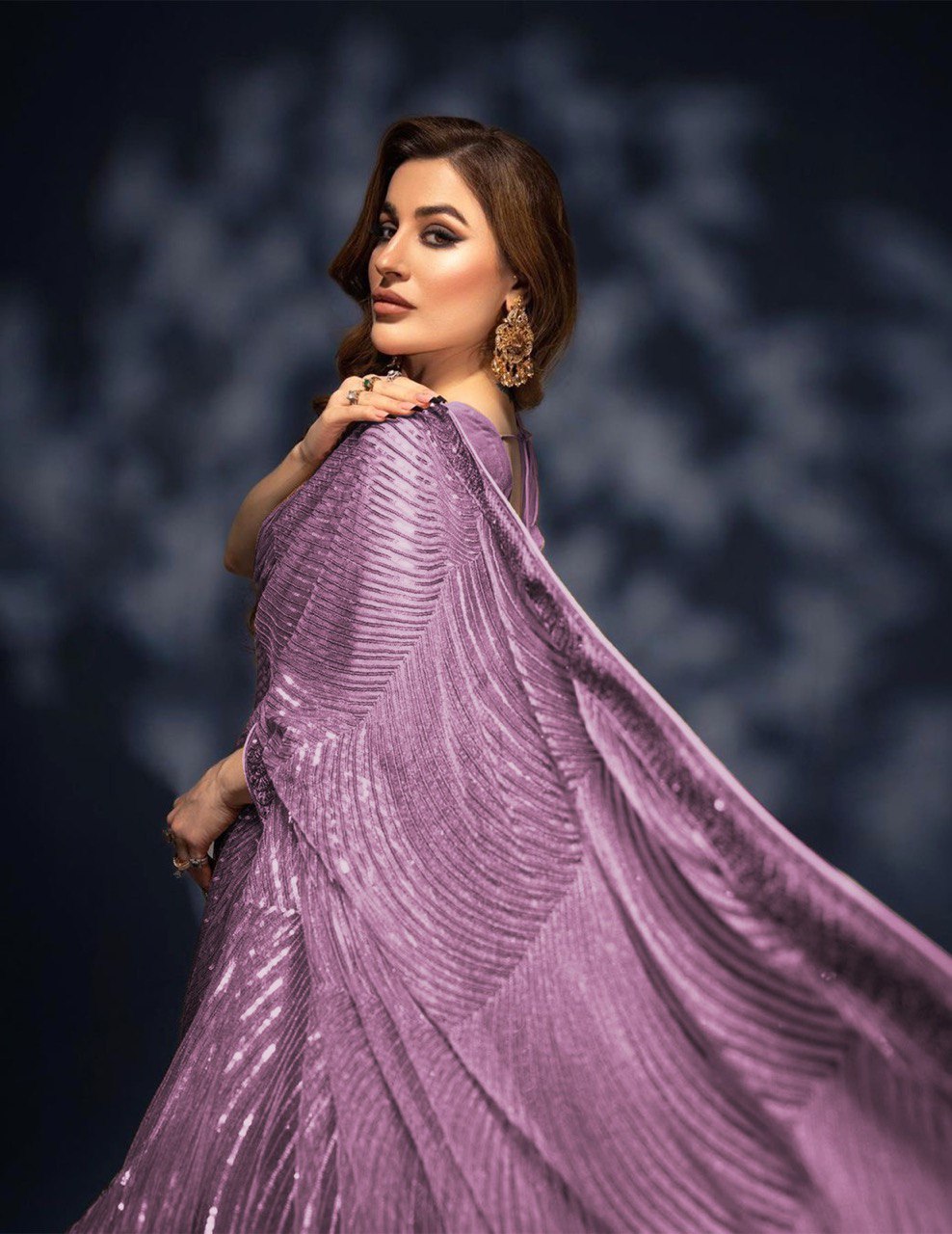 LIGHT PURPLE Beautiful Sequance & Embroidery work SAREE