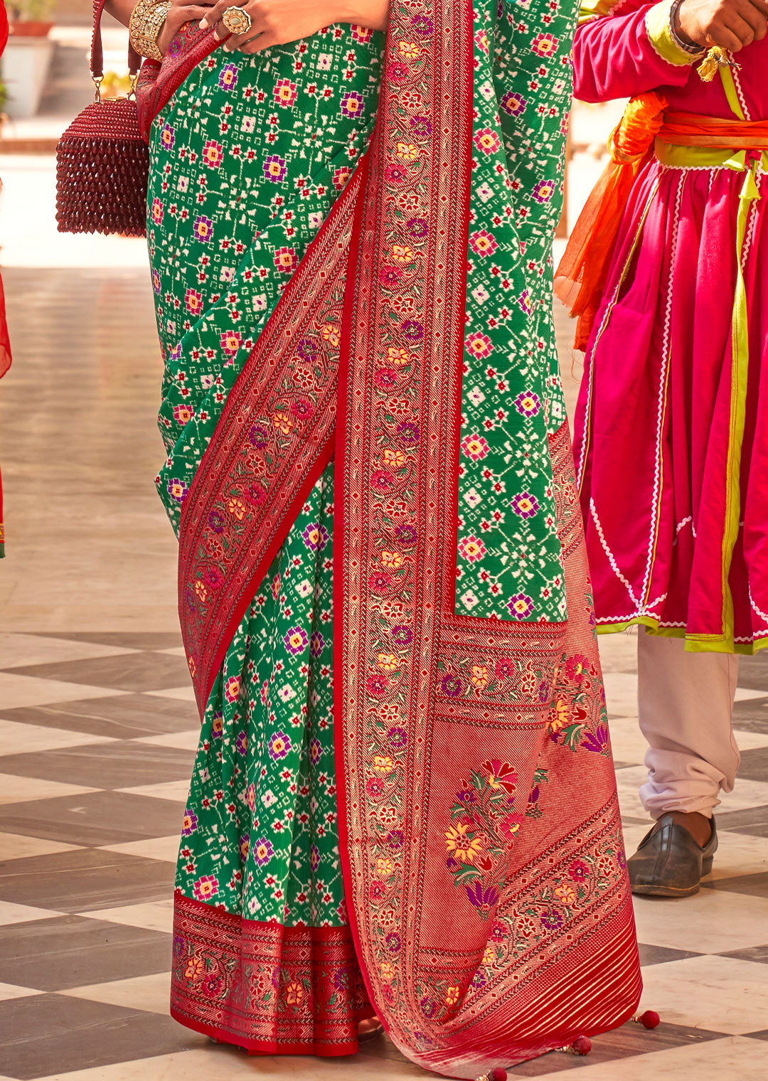 Green Woven Patola Paithani Silk Saree