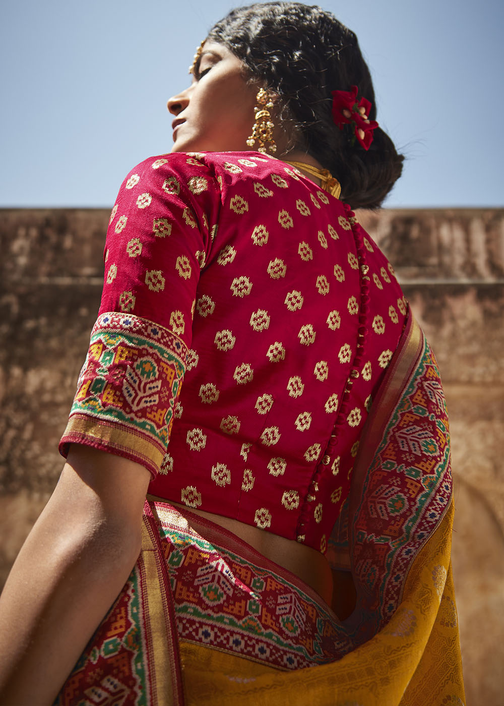 Sunshine Yellow Woven Silk Saree with Intricate Embroidered Blouse