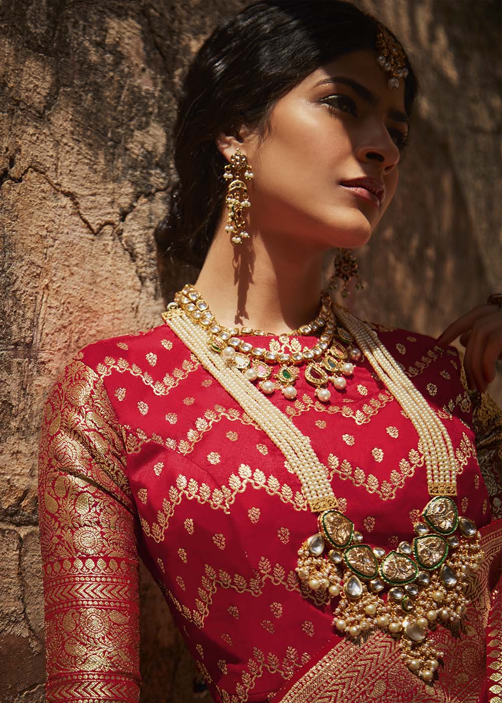 Ravishing Red Woven Silk Saree with Embroidered Blouse