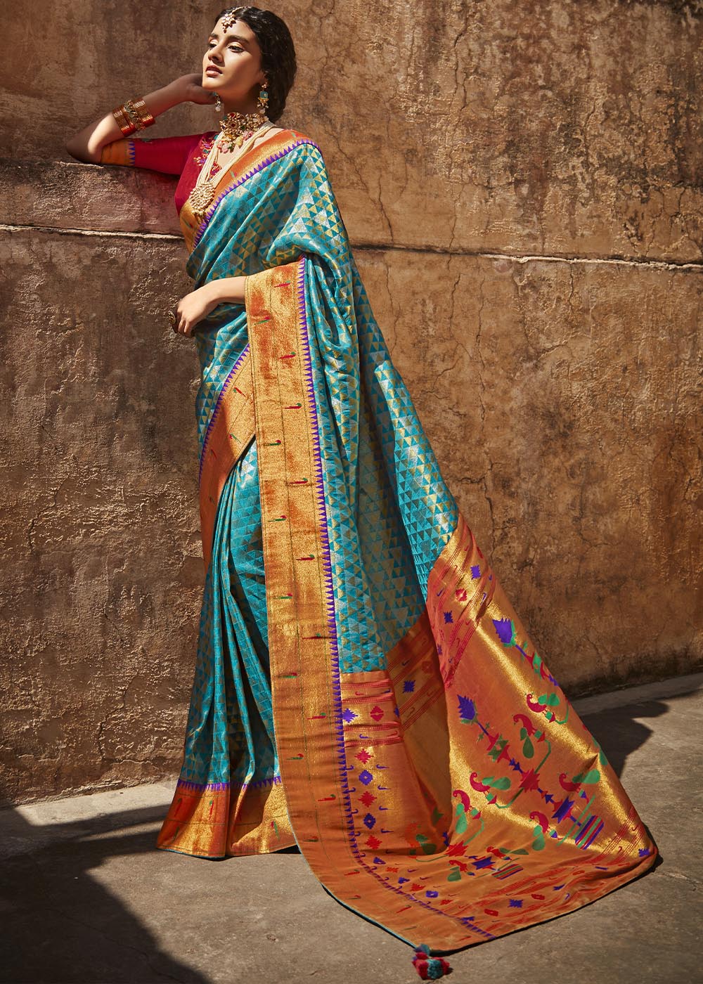 Royal Blue Woven Banarasi Silk Saree with Intricate Zari Work